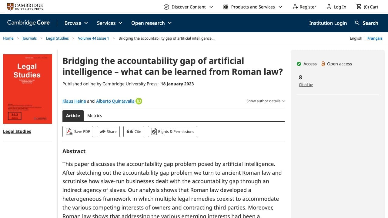What AI accountability can learn from Roman law website screenshot