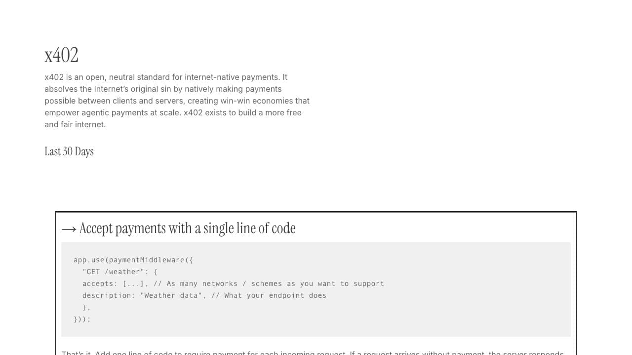 x402 protocol activity website screenshot